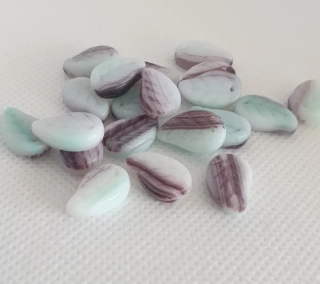 Korálky skleněné ramš - LÍSTEČKY 14×10mm (sáček 250g)