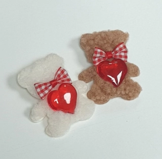 Valentýnská brož - Medvídek se srdíčkem