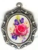 Přívěsek kovový - RŮŽIČKA 16x21mm