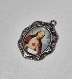 Přívěsek kovový - MADONKA 16x21mm
