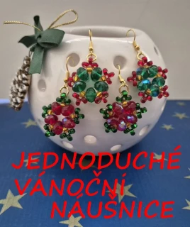 KORÁLKOVÁ STAVEBNICE - Jednoduché vánoční náušnice (1pár)