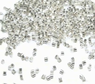 Zamačkávací rokajl - Ø2mm - stříbrná (50ks)