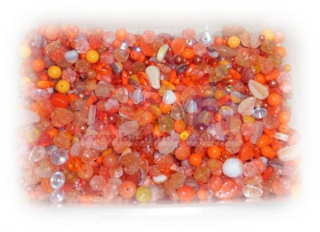 Korálky skleněné ramš (sáček 50g) - oranžová