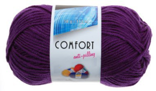 Pletací příze COMFORT - fialová > 50 gramů