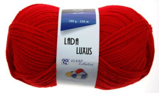 Pletací příze LADA LUXUS - červená > 100 gramů