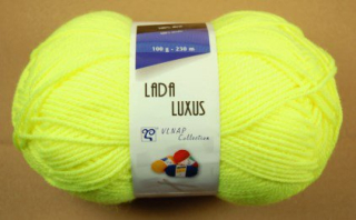 Pletací příze LADA LUXUS - žlutá NEON > 100 gramů