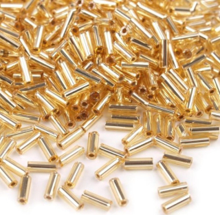 Rokajl PRECIOSA - tyčky hladké 5mm - zlatá (sáček 20g)