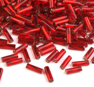 Rokajl PRECIOSA - tyčky s průtahem 5mm - červená (sáček 20g)