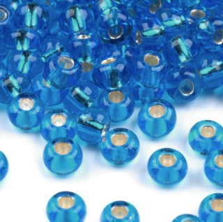 Rokajl PRECIOSA modrá s průtahem > (6/0) Ø4,1mm (sáček 20g)