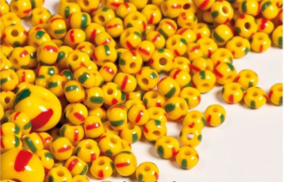 Rokajl PRECIOSA žlutá pruhovaná > (7/0) Ø3,5mm (sáček 20g)