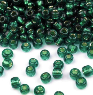 Rokajl PRECIOSA zelená s průtahem > (9/0) Ø2,6mm (sáček 20g)