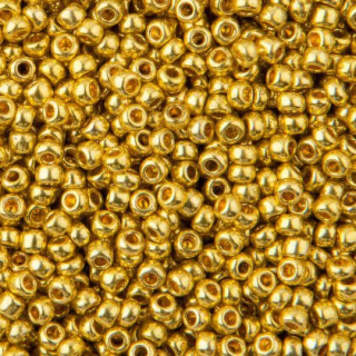 Rokajl PRECIOSA zlatá metallic > (10/0) Ø2,3mm (sáček 20g)