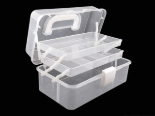 Plastový kufřík rozkládací - transparent