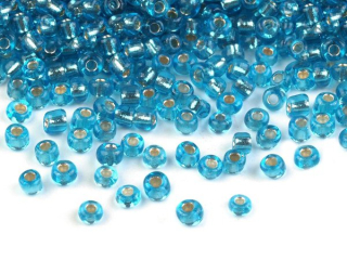 Korálky/rokajl s průtahem - modrá > (10/0) Ø2,3mm (sáček 30g)