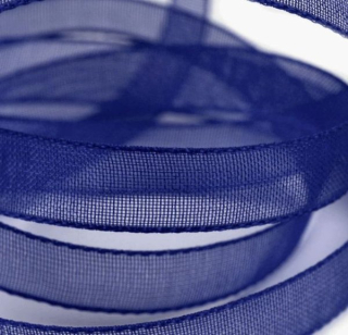 Stuha šifónová šíře 3mm - modrá tmavá