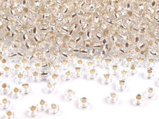 Rokajl PRECIOSA stříbrná > (6/0) Ø4,1mm (sáček 20g)